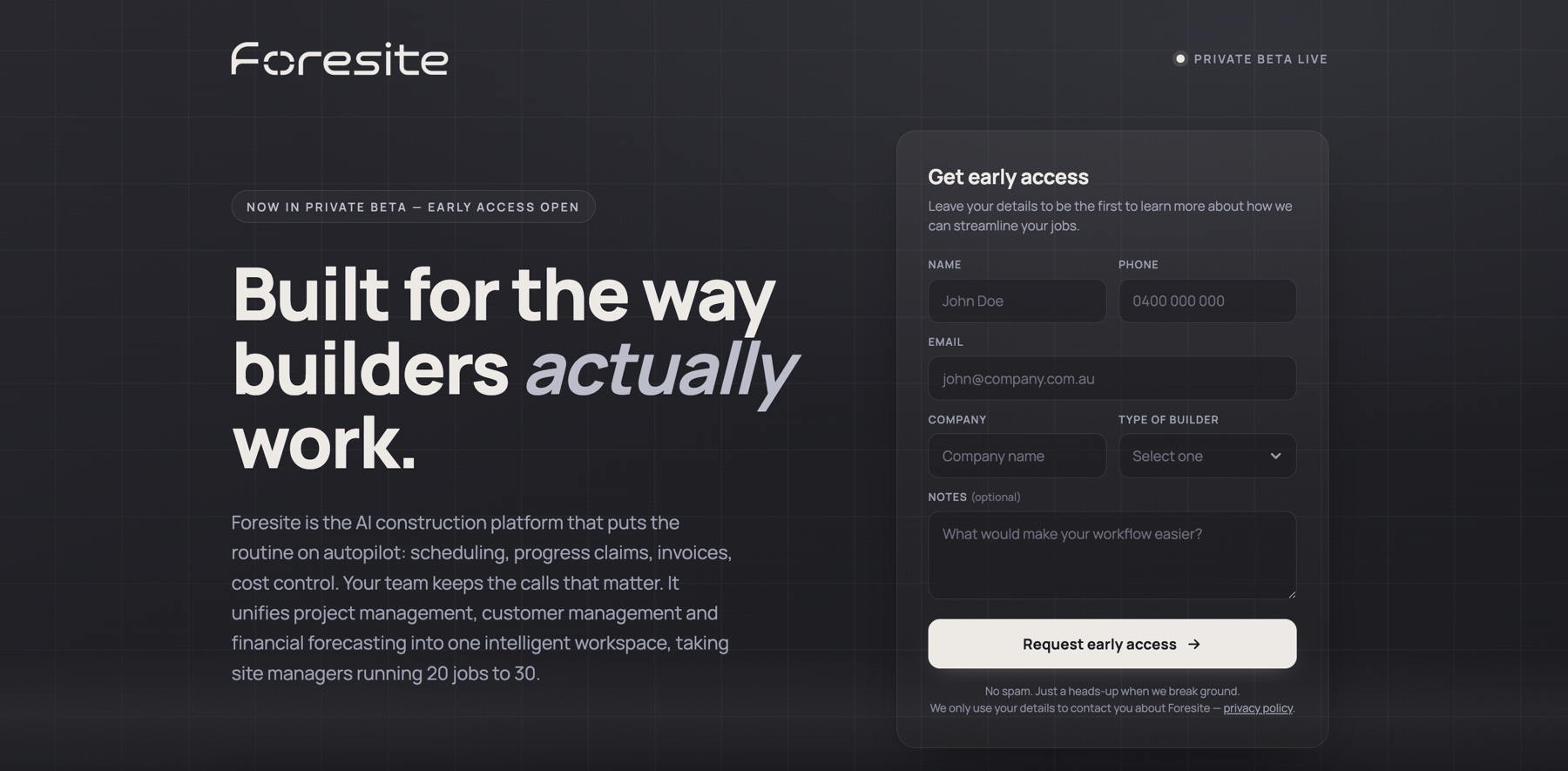 Foresite platform